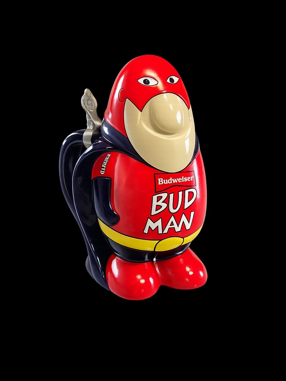 Vintage Budweiser Bud Man Character Stein Mug with Hinged Lid | Collectible Beer